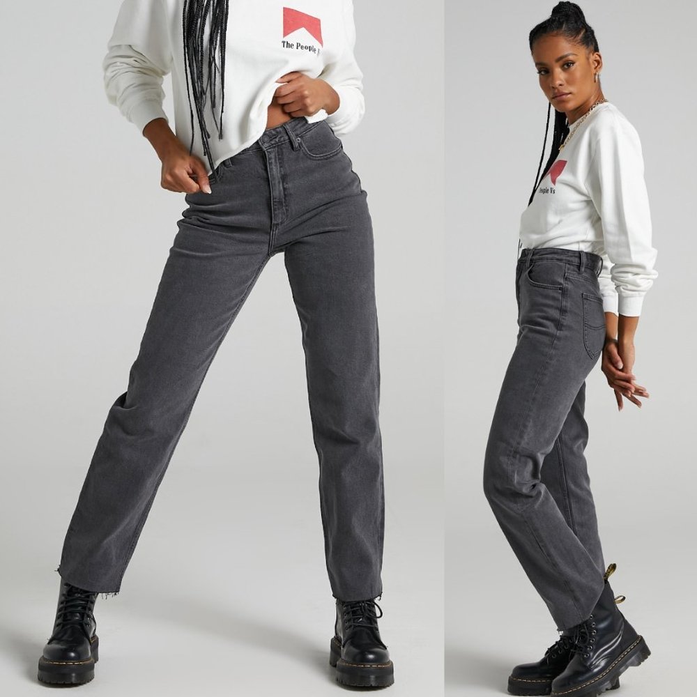 NWT Lee High Waisted Straight Legs Slim 80's Jeans Size 6 - Vintage Black